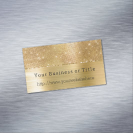 Cartão De Visitas Magnético Dreamy Glitzy Dourada Sparkle