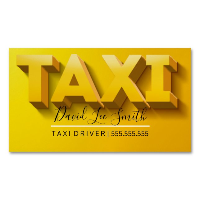 Cartão De Visitas Magnético Driver de Táxi / Serviço de Tabulação (Frente)