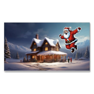 Cartão De Visitas Magnético é design de natal alegre e carta