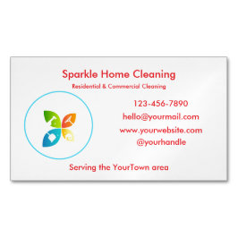 Cartão De Visitas Magnético Editable House Cleaning Business Card 