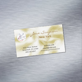 Cartão De Visitas Magnético Elegant Gold Texture Logo Business Card