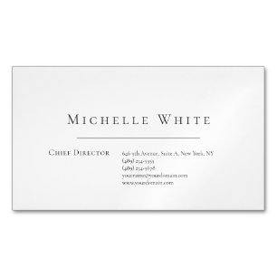 Cartão De Visitas Magnético Elegante Branco Profissional Moderno Simples