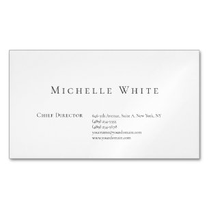 Cartão De Visitas Magnético Elegante Branco Simples Profissional Moderno