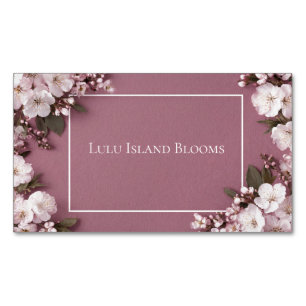 Cartão De Visitas Magnético Elegante Cherry Blossom Dusty Rosa