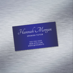 Cartão De Visitas Magnético Elegante Ombre Azul Marinho