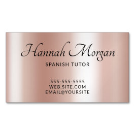 Cartão De Visitas Magnético Elegante Ombre de Rosa Pálido Dourado