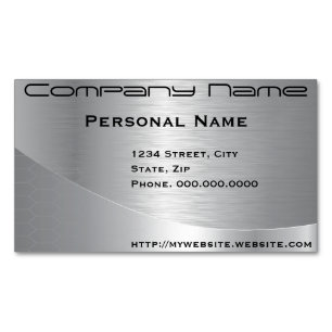 Cartão De Visitas Magnético Elegante Silver Corporate Cartão de visita Magnet