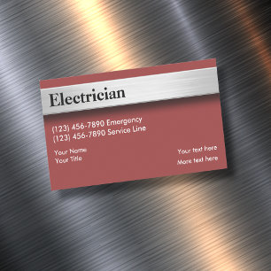 Cartão De Visitas Magnético Eletricista Design Moderno