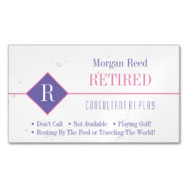 Cartão De Visitas Magnético Engraçado, mármore rosa, rosa escuro, rosa escuro 