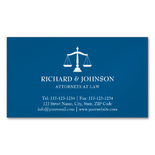 Cartão De Visitas Magnético Escalas azuis da empresa de advocacia do