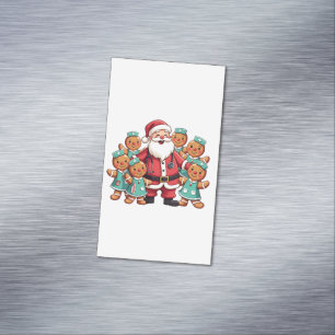 Cartão De Visitas Magnético Esquadrão de Enfermagem de Pão-Pão Santa Claus