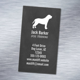 Cartão De Visitas Magnético Estilo de Quadro de Chalkets de Silhueta de Cães 