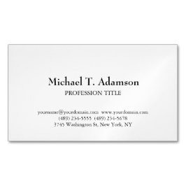 Cartão De Visitas Magnético Estilo Retro Simples Simples Branco Simples