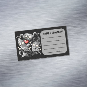 Cartão De Visitas Magnético Eu adoro monstros porque Pessoas são péssimas