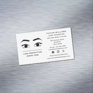 Cartão De Visitas Magnético Extensões Eyelash Piscam Olhos Olhos Mídia Social