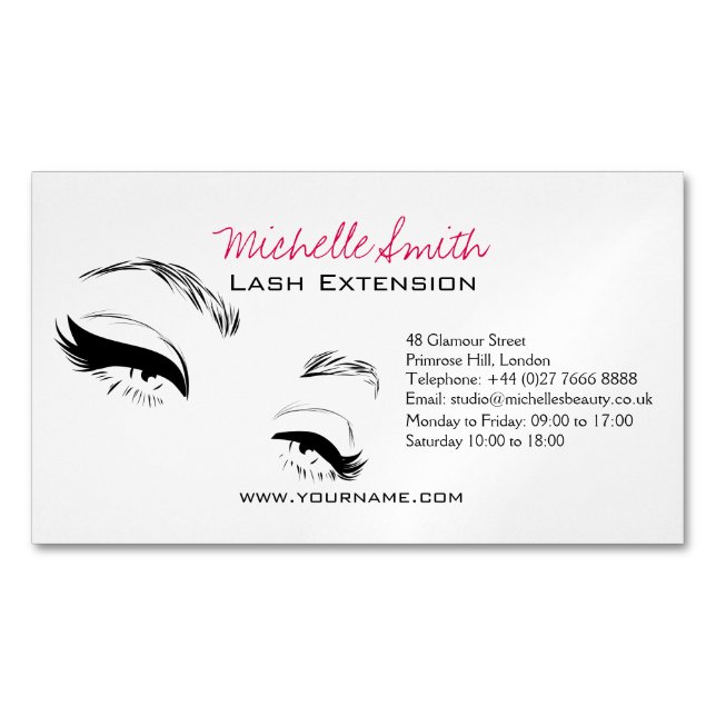 Cartão De Visitas Magnético Eyelashes brava Artista Permanente Maquiagem Olhos (Frente)