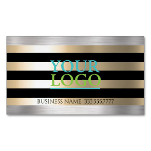 Cartão De Visitas Magnético Faça Você Mesmo Seu Logotipo Aço Brushed Dourado e