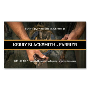 Cartão De Visitas Magnético Farrier Blacksmith Fotografia de solução