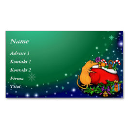 Cartão De Visitas Magnético Feliz Natal com Rat Prince