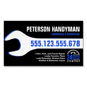 CARTÃO DE VISITAS MAGNÉTICO FERRAMENTA WRENCH DE EMERGÊNCIA HANDYMAN PLUMBING