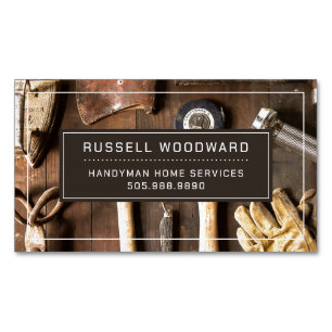 Cartão De Visitas Magnético Ferramentas Comerciais Rustic Handyman