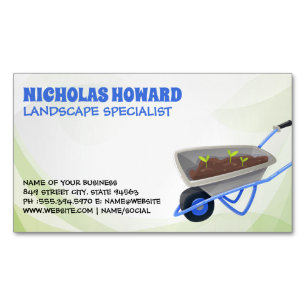 Cartão De Visitas Magnético Ferramentas de jardinagem   Landscaper