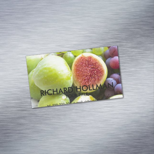Cartão De Visitas Magnético Figos frescos e uvas (Posição Original)