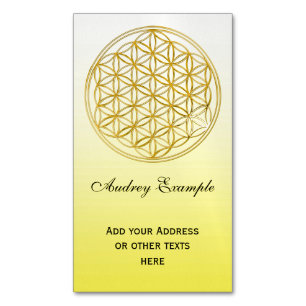 Cartão De Visitas Magnético Flor de DES Lebens da vida/Blume - ouro