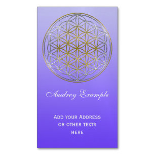 Cartão De Visitas Magnético Flor de DES Lebens da vida/Blume - ouro de prata