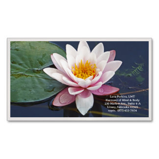 Cartão De Visitas Magnético "FLOR DE LÓTUS ROSA PÁLIDO" Canvas Premium (Brilho