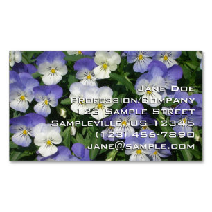 Cartão De Visitas Magnético Floral de Jardim de Pânico Roxo