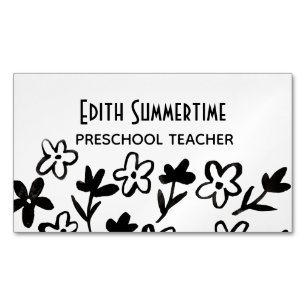 Cartão De Visitas Magnético Flores com cartão de visita de quadrado de tinta