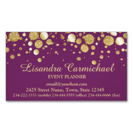 Cartão De Visitas Magnético Folha De Ouro Confetti Sobre Cartão de visita Magn