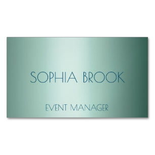 Cartão De Visitas Magnético Folha metálica azul de luxo personalizada