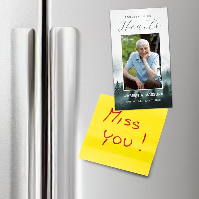 Cartão De Visitas Magnético Forest Nature Funeral Memorial Prayer Photo (Forest Nature Funeral Memorial Prayer Photo Business Card Magnet)
