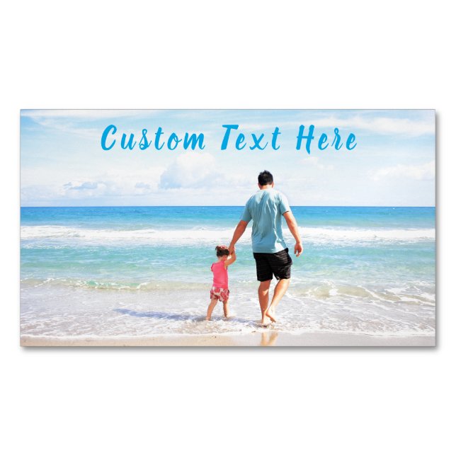 Cartão De Visitas Magnético Foto e texto personalizados - seu próprio Design - (Frente)