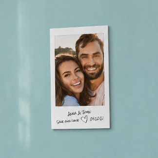 Cartão De Visitas Magnético Foto instantânea com notas manuscritas Save the Da