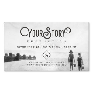 Cartão De Visitas Magnético Foto velha dos miúdos do vintage do CARTÃO DE