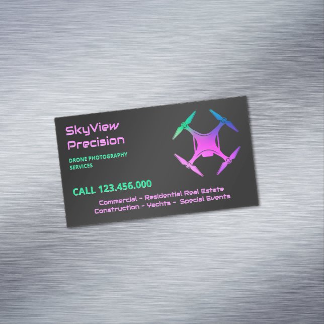 Cartão De Visitas Magnético Fotografia de Drone UAV (Posição Original)