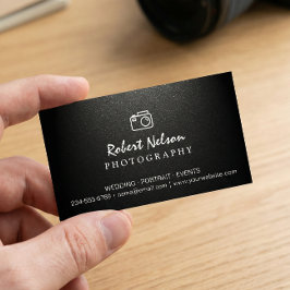 Cartão De Visitas Magnético Fotografia Fotógrafo Câmera Simples Matriz Preta