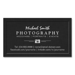 Cartão De Visitas Magnético Fotografia Retrato de Casamento Elegante Olhar Emb