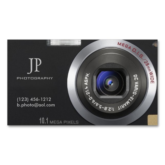 Cartão De Visitas Magnético Fotógrafo compacto da câmara digital (Frente)