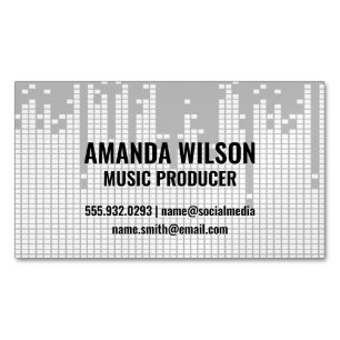 Cartão De Visitas Magnético Fundo da Bar de som de pixel