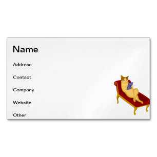 Cartão De Visitas Magnético Gato com clipart de gadget