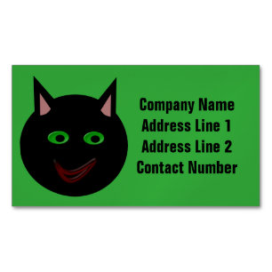 Cartão De Visitas Magnético Gato Preto do Halloween Personalizado