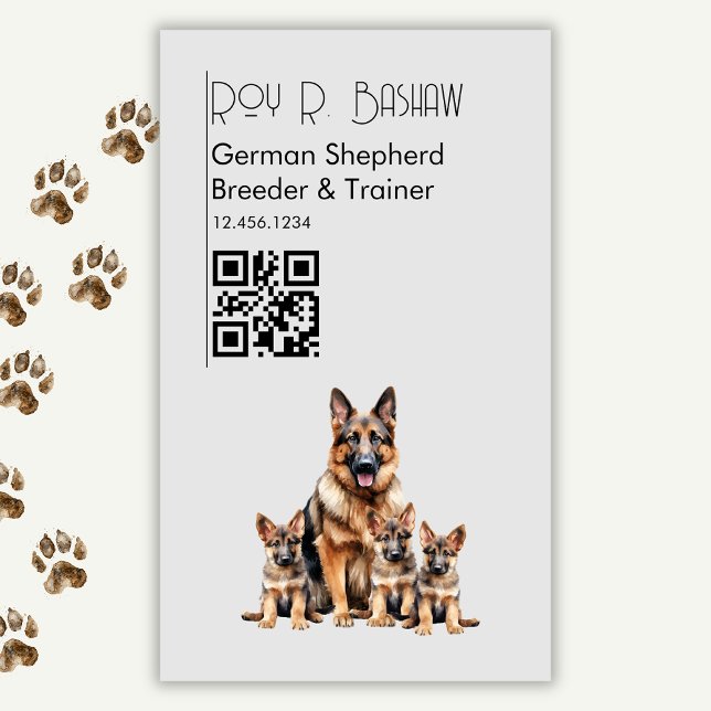 Cartão De Visitas Magnético German shepherd do Criador de Cães (Criador carregado)
