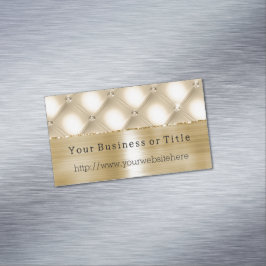 Cartão De Visitas Magnético Glam Champagne Dourado Diamantes Glitzy