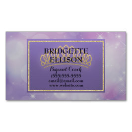 Cartão De Visitas Magnético Glittery Stars Pageant Coach Magnet