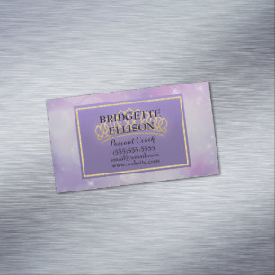 Cartão De Visitas Magnético Glittery Stars Pageant Coach Magnet