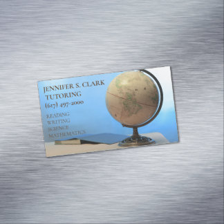 Cartão De Visitas Magnético Globo de Tutor/Educador e Reverter à escola